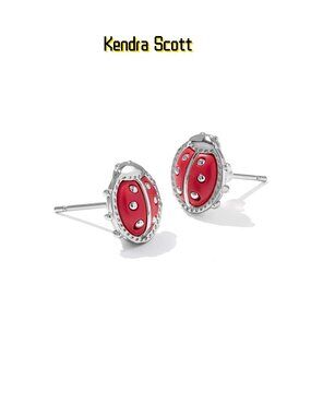 Ladybug Silver Stud Earrings